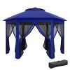 Outsunny 13' x 13' Pop Up Tent Canopy Tent with 6 Zippered Mesh Netting for Patio Backyard Garden Wedding Party