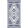 Outsunny Reversible Outdoor Rug, Waterproof Plastic Straw with Carry Bag, 9' x 18', Blue & White Square Patchwork