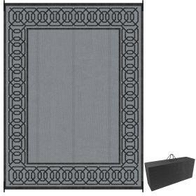 Outsunny 9' x 12' RV Mat, Outdoor Patio Rug / Large Camping Carpet with Carrying Bag, Waterproof Plastic Straw, Design for Backyard