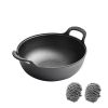 WANGYUANJI Yuanbao Pot 9.8", Cast Iron Stew Pot, Non-coated Non-stick Samll Pot for Making Soup, Cooking Porridge, Gas ,Induction, Small Saucepan