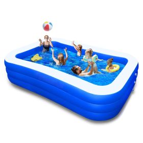 Inflatable Pool for Kids and Adults, 120" X 72" X 22" Oversized Thickened Family Swimming Pool