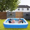 Free shipping 102*70*22in blue PVC cuboid with wall thickness of 0.3mm for inflatable swimming pool  Full-Sized Family Kiddie Blow up Pool for Kids