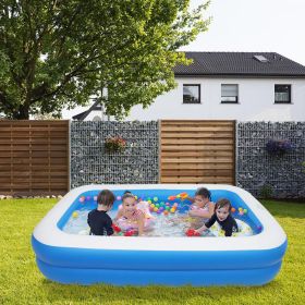 Free shipping 102*70*22in blue PVC cuboid with wall thickness of 0.3mm for inflatable swimming pool  Full-Sized Family Kiddie Blow up Pool for Kids