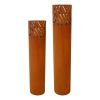 Lantern Column, Set of 2, Decorative Column for Garden in Rust Industrial Design, Lantern for Outdoor and Indoor, Lantern Including Candles, Oriental