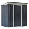 Outsunny 6' x 4' Metal Lean to Garden Shed, Outdoor Storage Shed, Garden Tool House with Double Sliding Doors, 2 Air Vents for Backyard, Patio, Lawn