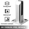 VEVOR Glass Railing Clamp 4PCS, Glass Railing 3.8x3.8x6.3 inch, 304 Stainless Steel Glass Clamp for Glass Thickness 3/10" (8 mm) to 1/2" (12 mm)