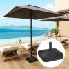 Outsunny Square Patio Umbrella Base Holder, Heavy Duty Outdoor Umbrella Stand Base, Filled Up to 42lbs with Stand or 33lbs with Water for Garden