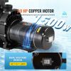 VEVOR Above Ground Pool Pump, 2 HP, 110 GPM Max Flow Single Speed Swimming Pool Pump, 110V/240V 3450 RPM 59 ft Max Head Pool Pump with Filter Basket