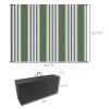 Outsunny 9' x 12' RV Outdoor Rugs, Green & Gray Striped Carpet with Carrying Bag for Camping