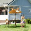 Outsunny Kids Outdoor Table & Chair Set, Folding Garden Furniture with Adjustable Umbrella for Patio, Fun & Durable, 3-6 Years