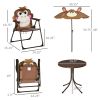 Outsunny Kids Outdoor Table & Chair Set, Folding Garden Furniture with Adjustable Umbrella for Patio, Fun & Durable, 3-6 Years