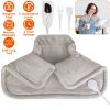 22.4x16.3in Large Weighted Heating Pad for Neck and Shoulders Electric Fast Heating Mat Neck Wrap Cushion Pain Relief with 6 Temperature Settings 4 Ti