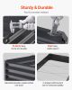 Metal Raised Garden Bed 8x4x1 ft Outdoor Galvanized Planter Box Dark Gray