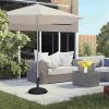 Outsunny 20" 55 lb Outdoor Patio Round Cement Umbrella Stand Base for the Deck or Porch with Variable Umbrella Hole