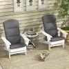 Outsunny Comfy Adirondack Chair Cushion Set Gray with Ties for Outdoor Seat & Back Support