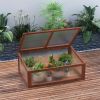 Outsunny Portable Wooden Garden Green House Cold Frame, Indoor Outdoor Terrarium Planter Box, 39" x 26" x 16"