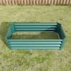 Metal Raised Garden Bed, Rectangle Raised Planter 4Ã—2Ã—1ft for Flowers Plants, Vegetables Herb Veezyo Green
