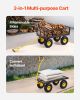 Vevor 500 Lbs Steel Garden Cart, Heavy Duty Pullable Cart with Wheels for Garden, Metal Yard Utility Wagon with 10" All Terrain Tires