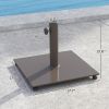 Outsunny Square Patio Umbrella Base, 29 lbs Metal Umbrella Stand Base with Adjustable Foot Pads