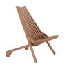 Wood Folding Chair for Outdoor, Low Profile Acacia Wood Lounge Chair for Balcony Porch Backyard Patio Lawn Garden