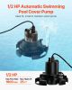 Automatic Pool Cover Pump Submersible Swimming 1/2 HP 1600 GPH 25 ft Cord