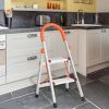 2 Step Ladder Aluminum Foldable Portable Step Stool with 330 lb. Capacity, Step Stool Ladder for Home