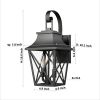 Black Outdoor Wall Lantern 2-Light,Large Outside Modern Wall Sconce Light Fixture,Industrial Porch Light Wall Mount with Glass