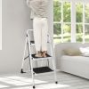 Folding 3-Step Ladder with Handgrip and Anti-Slip Platform