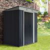 Outsunny 6' x 4' Metal Lean to Garden Shed, Outdoor Storage Shed, Garden Tool House with Double Sliding Doors, 2 Air Vents for Backyard, Patio, Lawn