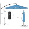 Outsunny 10' Cantilever Tilt Offset Patio Umbrella w/ UV & Water Safe Material & Cross Base (Weight Not Included), Blue