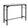 Outsunny Patio Bar Table: Bar Height with Built-In Bottle Opener, Wood Grain Plastic Top, 47.25" x 15" x 39", for Social Gatherings|