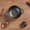 WANGYUANJI Yuanbao Pot 9.8", Cast Iron Stew Pot, Non-coated Non-stick Samll Pot for Making Soup, Cooking Porridge, Gas ,Induction, Small Saucepan