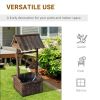 Outdoor Wooden Wishing Well Fountain with Adjustable Water Flow Rate, Outdoor Rustic Waterfall Fountain with Electric Pump, Water Bucket
