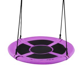 40 Inch Flying Saucer Tree Swing Indoor Outdoor Play Set (Color: Purple)