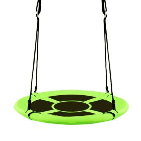40 Inch Flying Saucer Tree Swing Indoor Outdoor Play Set (Color: Green)
