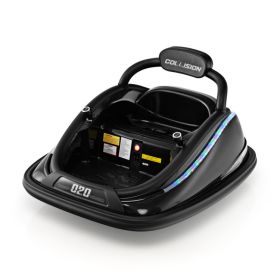 12V Kids Bumper Car Ride on Toy with Remote Control and 360 Degree Spin Rotation (Color: Black)
