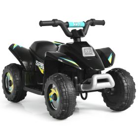 6V Kids Electric ATV 4 Wheels Ride-On Toy (Color: Black)