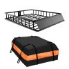 64"x39"x6"/51"x36"x5" Roof Rack,Heavy Duty Rooftop Cargo Carrier,Roof Basket with Waterproof Bag,Elastic Net with Attachment Hooks,Ratchet Strap