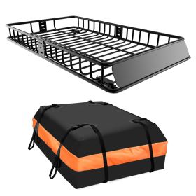 64"x39"x6"/51"x36"x5" Roof Rack,Heavy Duty Rooftop Cargo Carrier,Roof Basket with Waterproof Bag,Elastic Net with Attachment Hooks,Ratchet Strap (size: 64"x39"x6")