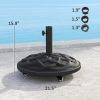 Outsunny Round Patio Umbrella Base with Wheels, 44 lbs Resin Umbrella Stand Base