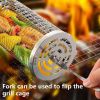 BBQ Cage Stainless Steel Rolling Grilling Basket for Use Outdoor