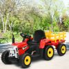 12V Ride on Tractor with 3-Gear-Shift Ground Loader for Kids 3+ Years Old