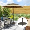 Outsunny Round Patio Umbrella Base with Wheels, 44 lbs Resin Umbrella Stand Base