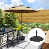 Outsunny Round Patio Umbrella Base with Wheels, 44 lbs Resin Umbrella Stand Base