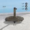 Outsunny Round Patio Umbrella Base with Wheels, 44 lbs Resin Umbrella Stand Base
